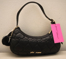 Bolso de hombro Betsey Johnson BJ103010 negro XODANE acolchado corazón cartera