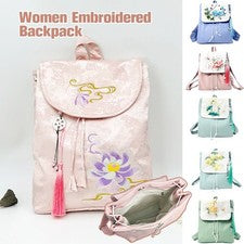Bolso Mochila Para Mujer Bordado Flor Borla Estilo Chino Hanfu Niñas Bolso de Mano