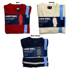 Vestido suéter Lands' End para mujer manga larga calce relajado cuello redondo, talla grande