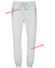 Pantalones de cuero de piel de cordero blancos para hombre informales elegantes pantalones de moda ropa suave real