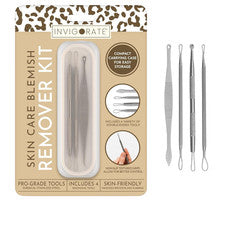 Kit Eliminador de Manchas para el Cuidado de la Piel con Estuche, Herramientas de Doble Extremo, Empuñaduras Antidesliza