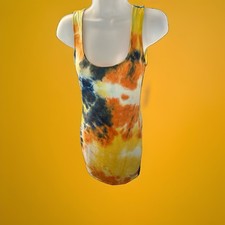 Mini Vestido Para Mujer Tie Dye Moda Nova Butter Material Multicolor Mediano