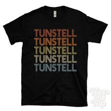 CAMISETA TUNSTELL ESTILO RETRO REPETIDO Hombre y Mujer Novedad Genial Nombre Regalo
