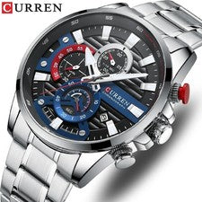 Reloj de pulsera de cuarzo para hombre, deportivo e informal con cronógrafo