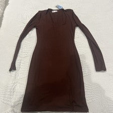 Vestido para mujer Popular21 color marrón talla mediana nuevo con etiquetas estilo # DZ8190