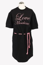 Love Moschino Damen Kleid Gr. 34 (IT 40) Schwarz NEU Baumwolle Shiftkleid