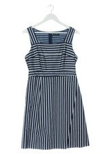 Stockh lm Vestido Línea A Mujer Blanco Azul Rayas Algodón T. 40