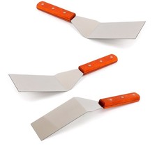 3 x Volteador de sartenes Acero inoxidable Espátula para barbacoa Volteador de freír Robusto Pala para sartenes