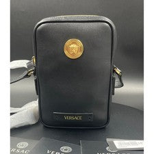 Mini funda para teléfono Versace negra Medusa 1006192