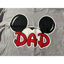 Camiseta gráfica Disney Mickey Mouse Papá para hombre grande gris manga corta cuello redondo