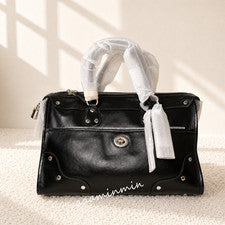 Bolso Cartera Coach Rhyder 38 CFN67 Plateado/Negro Nuevo con Etiquetas