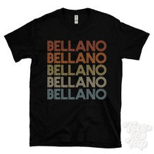 CAMISETA BELLANO ESTILO RETRO REPETIDO Hombre y Mujer Novedad Genial Nombre Regalo