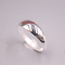 Anillo de plata fina maciza 999 acabado brillante banda ajustable 6-9 6 mm ancho