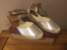Sandalias de cuña alpargata Dunlop “Esme”, talla 6, plateadas - NUEVO PRECIO DE VENTA SUGERIDO POR EL FABRICANTE 35,00 £