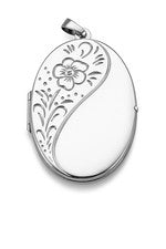 Colgante gigante mujer plata 925 medallón ovalado 42mm estampado para abrir