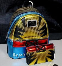 Mochila Metálica Loungefly Marvel Wolverine con Cartera a Juego Nueva con Etiquetas (N-5a)