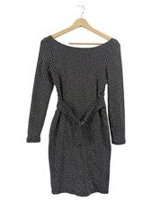 Vestido mujer Esprit manga larga rayas cinturón metálico XS negro