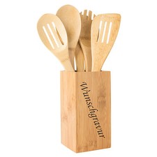 Utensilios de Cocina Set Bambú 5-teilig Cada 30cm Incl.grabado Deseado Grabado