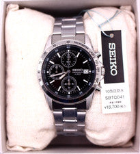 SEIKO Selection SBTQ041 Cronógrafo Cuarzo Reloj Hombre Plata Negro De Japón