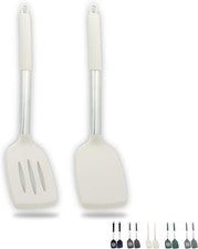 Volteador de sartenes de silicona de 2 unidades: antiadherente, resistente al calor, libre de BPA para pescado/huevos