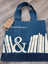 Bolso de Mano Barnes and Noble de Lona Nuevo con Etiquetas Verde Azulado y Blanco