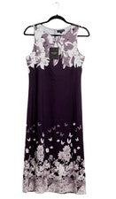 Maxi Vestido Para Mujer Just Fashion Now S Púrpura y Blanco Cuello Redondo Sin Mangas Nuevo con Etiquetas