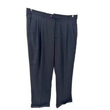 Pantalones de vestir MAZARI 42x30 nuevos negros plisados cómodos extensores estilo RM100
