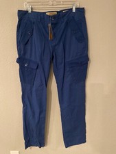 Nuevos Pantalones de Safari Para Hombre Guess "The Slim Cargo" Azul Marino Caqui Chino Talla 36 x 33