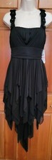 Vestido de Gasa en Niveles S.L. Fashions Talla 10 Tirantes con Joyas Cóctel Fiesta
