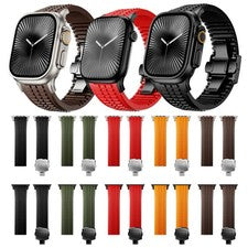 Correa de goma de silicona para Apple Watch 11 10 9 8 7 6 5 SE 44/45/46/49mm Ultra 3 2