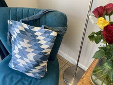 Nuevo Azul Blanco Bolso de Mano Bolso de Hombro Grande Compras Playa Bolso Hecho a Mano