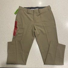 Pantalones Haggar para hombre 34X30 caqui rendimiento cómodo calce recto nuevos con etiquetas