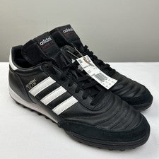 Adidas Mundial Equipo Zapatos Hombres Talla 10.5 Cuero Negro Césped Fútbol Fútbol 019228
