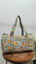 Bolso de Algodón Floral Amarillo Indio Bolsas de Lona Acolchadas Bolsos de Mujer Bolsas de Viaje EE. UU.