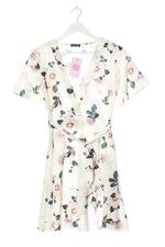 Vestido de cóctel Boohoo estampado floral blanco rosa talla 36