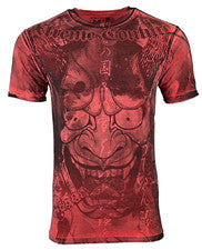 Camiseta para hombre Xtreme Couture By Affliction ATOMIC roja calavera motociclista S-5XL