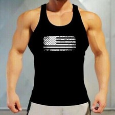 Camiseta Chaleco Sin Mangas Hombre Estampado Deportivo Entrenamiento Muscular
