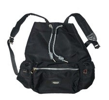Versace Mochila Fragancia Negro Nylon Cordón Bolso Cartera Gimnasio Nuevo sin Etiquetas Escuela