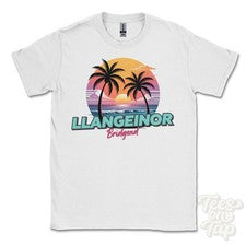 CAMISETA LALANGEINOR BRIDGEND - Retro Estilo Miami Divertida Parodia de Verano Reino Unido