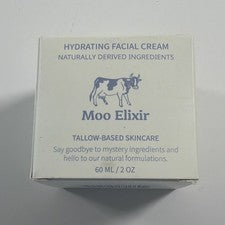 Crema hidratante facial hidratante Moo Elixir en caja cuidado de la piel a base de sebo 2 oz