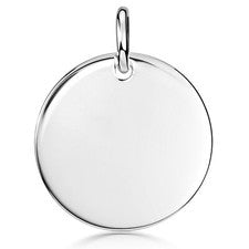 MATERIA Colgante Grabado Plata 925 Placa Grabada Mujer Joyería Rodiada