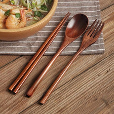 Juego de cubiertos de madera portátil cuchara tenedor palillos kit de utensilios de viaje ecológico Reino Unido