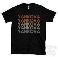 CAMISETA YANKOVA ESTILO RETRO REPETIDO Hombre y Mujer Novedad Genial Nombre Regalo