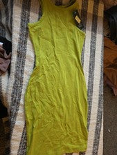 Mini vestido sin mangas ceñido al cuerpo verde XXS ¡NUEVO!