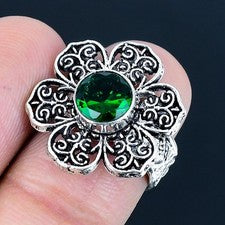 Anillo de joyería de plata esterlina 925 hecho a mano con piedras preciosas d...
