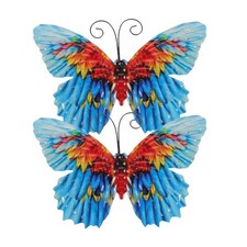 Arte metálico reutilizable decoración colgante pared mariposa hierro 2 piezas para uso doméstico