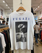 Camisa Fugazi Band Estilo Clásico Blanca Manga Corta Unisex Reimpresión Nueva con Etiquetas
