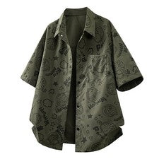 Hombre Verano Nuevo Cuello Suelto Moda Camiseta Manga Corta Top Camisa