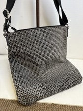 Tommy Hilfiger Bandolera Mujer Cartera Hombro Monograma Jaquard Negro Blanco