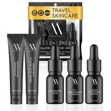 Juego de cuidado de la piel Monopoli Skin Travel | Tamaños aptos para aviones | Facial completo...